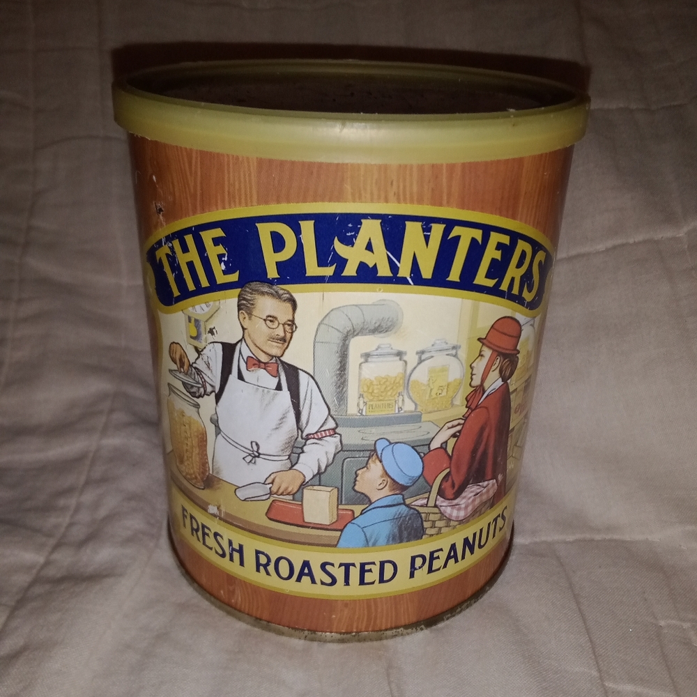 Vintage 1982 The Planters Fresh Roasted Peanuts Tin